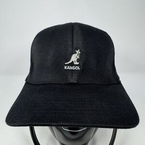 Kangol‎ Logo Canvas Hat Cap Black FlexFit Tech Fitted Size S/M